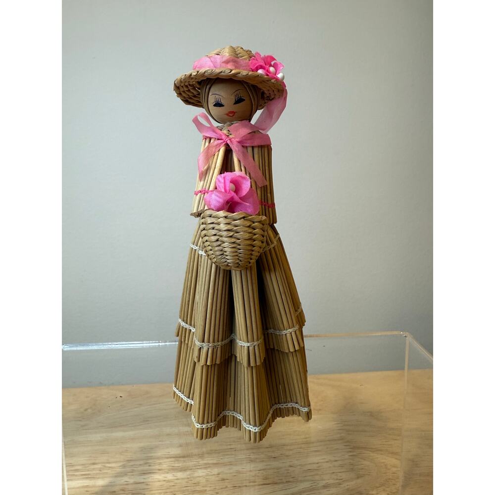 1960s Vintage Handmade Korean Straw Doll
